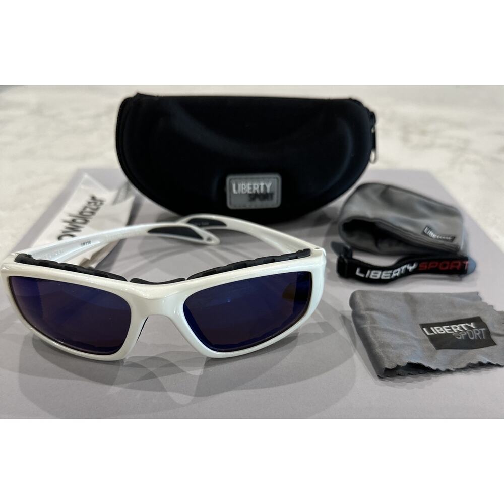 Liberty Sport SNOWBLAZER Wrap Sunglasses Pearl Frame W/ Brown Lenses W/Case